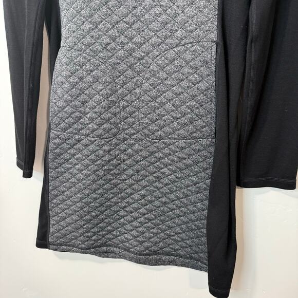 Smartwool Women's Diamond Peak Quilted Dress Black Grey Wool Medium Long Sleeve - Picture 3 of 8